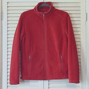 LL Bean full zip fleece jacket women coral small